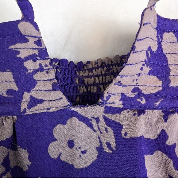 Ramy Brook Manuela dress silk cold shoulder purple floral boho M - Picture 13 of 14